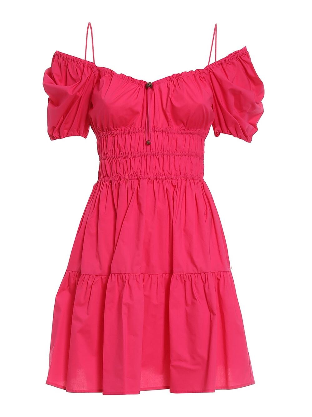PINKO mini puff sleeve dress. Hot pink